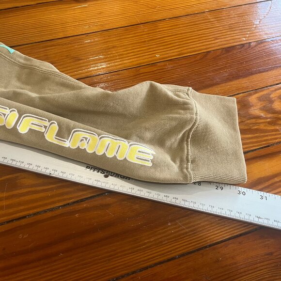 Pink Dolphin Racing RARE+ Posi Flame Embroidered Jogger Tan Men's Size Large - Picture 8 of 9